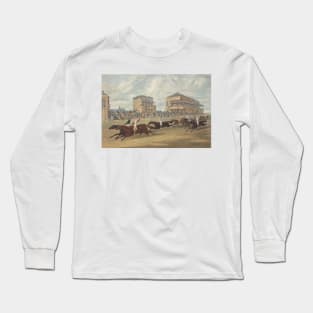 Doncaster Great St Leger, 1839. The Dead Heat Between Charles XII and Euclid by Charles Hunt Long Sleeve T-Shirt